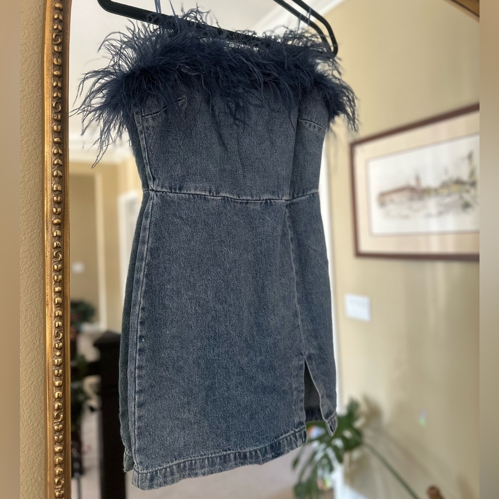 Amanda Uprichard Eleni dress blue denim size XS